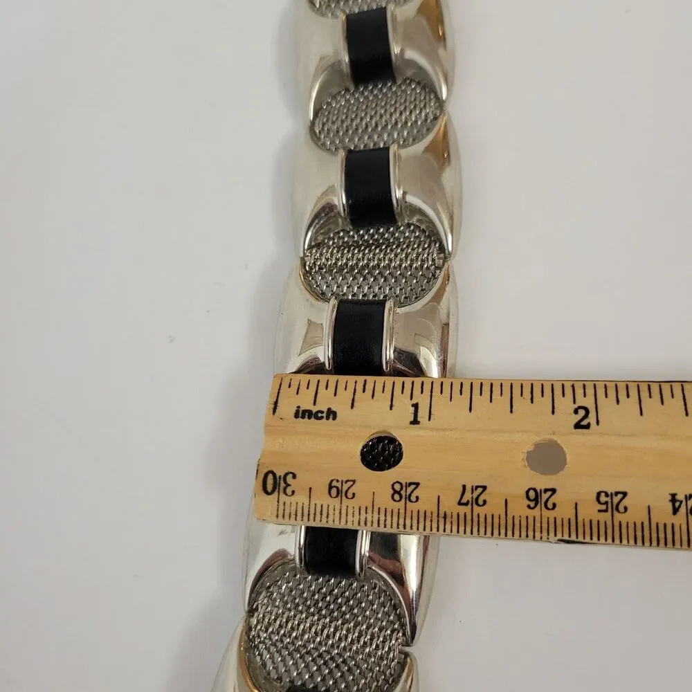 Vintage Art Ornament Metal Leather Women Belt